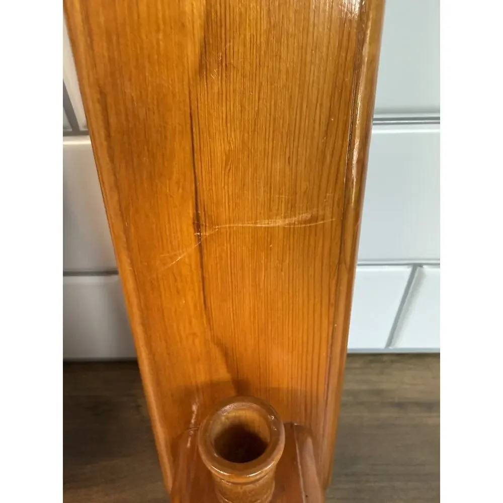 Vintage Pair Wall Mounted Wooden Oak Candle Sconces Grandmacore/Cozy Cottage